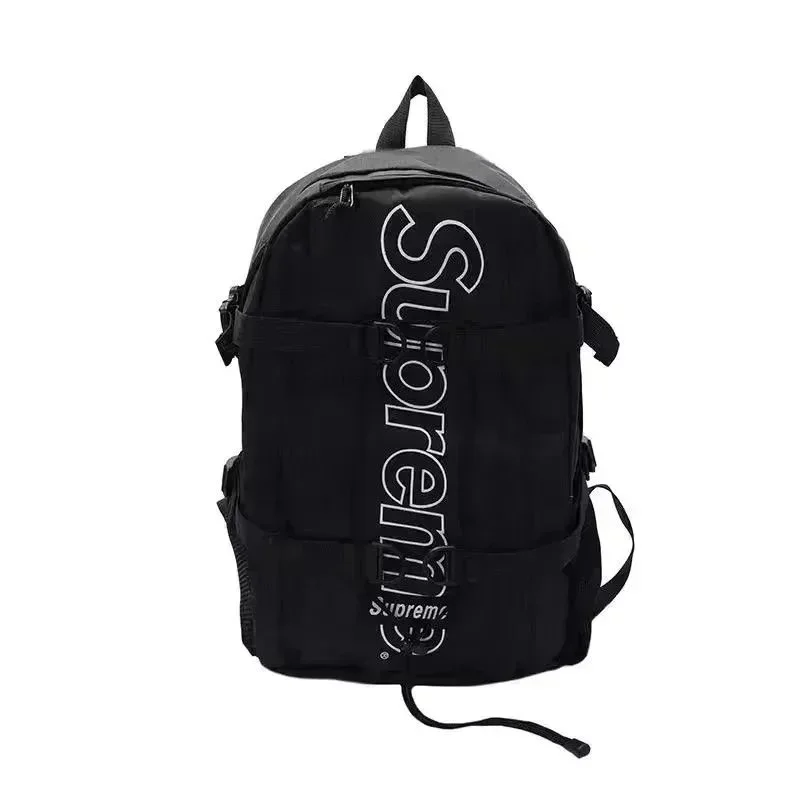 Supreme Black Backpack with White Logo