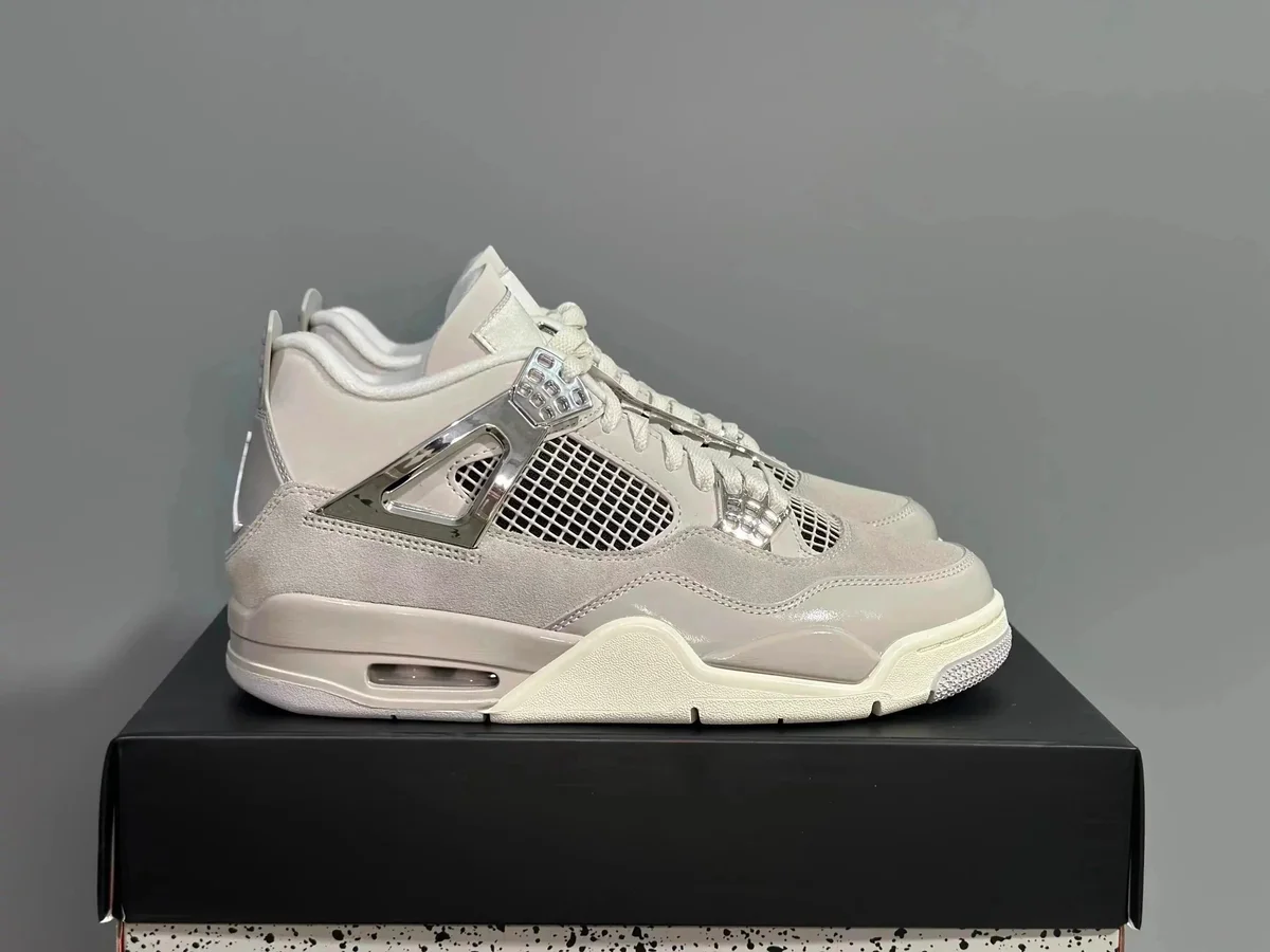 Nike Air Jordan 4 Metallic Silver Sneakers