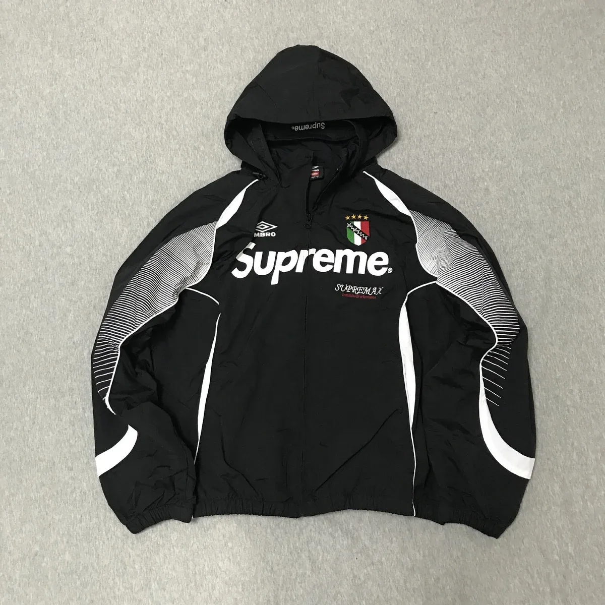 Supreme Black Jacket with Umbro Logo