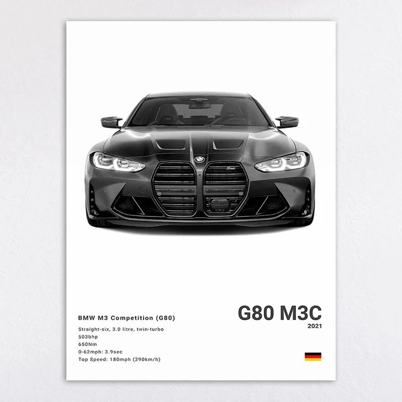 BMW M3 G80 M3C 2021 Poster